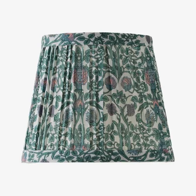 The Range Abel Mini Pleated Tapered Floral Easy Fit Wall Light Lamp Shade - Burgundy - Green