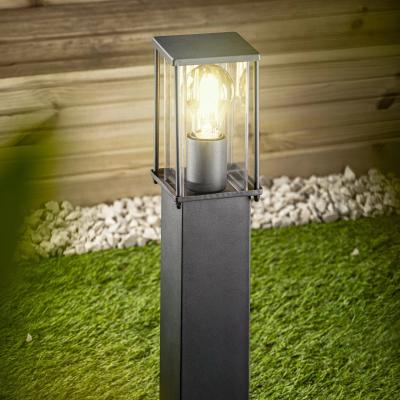 The Range CGC KEMI Dark Grey Anthracite 80cm Rectangular E27 Outdoor Post Light IP44 - grey