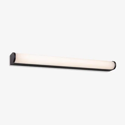 The Range Bravo Bathroom LED Wall Light - 600mm Black IP44 - Black with Opal Polycarb Diffuser