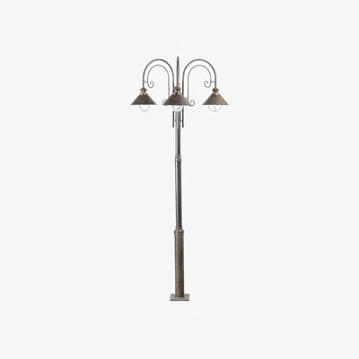 The Range Nautica 3 Light Lamp Post - Rust brown