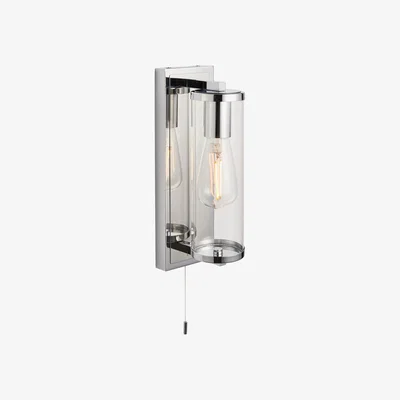 The Range Como Bathroom Wall Lamp Chrome Plate IP44 - Chrome Plate & Clear Glass