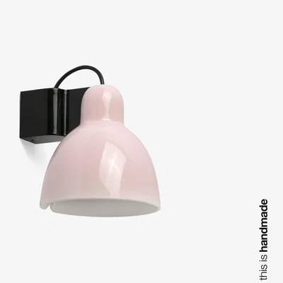The Range Venice Pink Dome Wall Lamp - Shiny Black