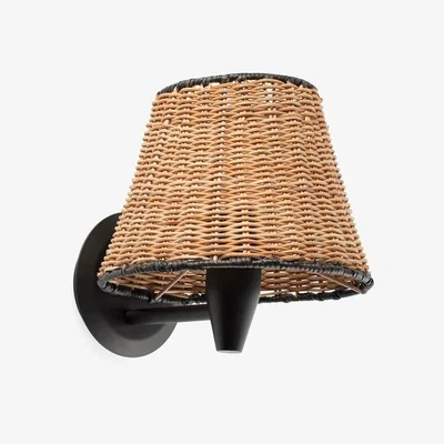 The Range Sumba Black Rattan Shade Wall Lamp 3000K - Black
