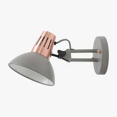 The Range CGC ARTEMIS Grey Wall Light With Brushed Copper Accents - GREY