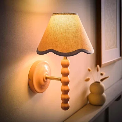 The Range Bobbins Rose Wall Light with Trim Scallop Shade - Powder Blue / 1
