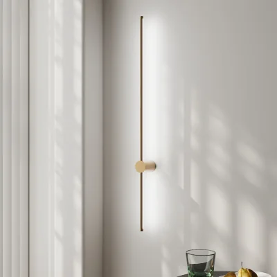 The Range Modern 360 Degree Rotatable LED Straight Wall Light - Golden