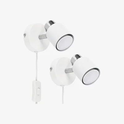 The Range Benton Pair of Single White Indoor Wall Spotlight - White