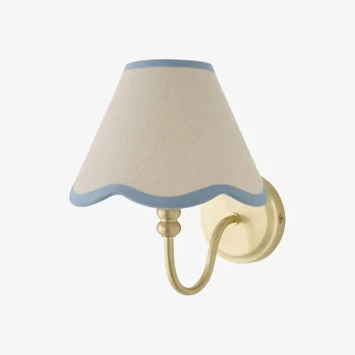 The Range Binky Rechargeable Wall Light with Trim Scallop Shade - Powder Blue
