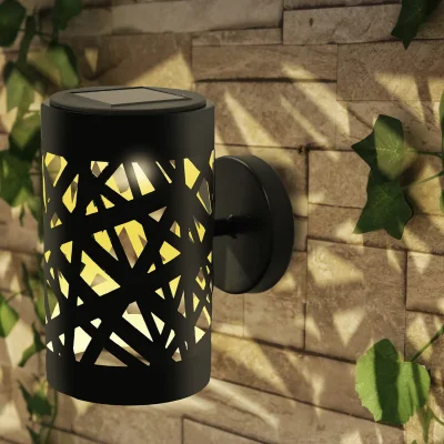 The Range Weave Wall Mounted Solar LED Garden Light - Black - Black