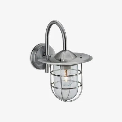The Range Cage 1 Light Wall Light Stainless Steel IP44 E27 - Stainless Steel