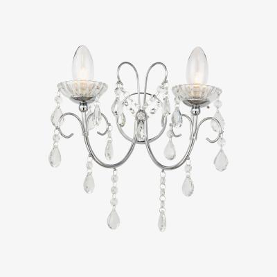 The Range Tabitha 2 Light Bathroom Wall Light Chrome Crystal IP44 G9 - Chrome
