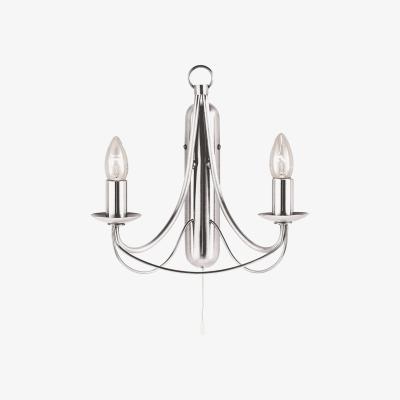 The Range Antonina Satin Silver 2Lt Wall Light  - Silver