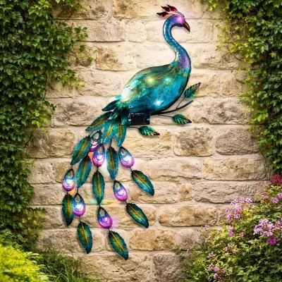 The Range LED Solar Peacock Wall Light - Multi