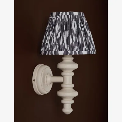 Rose & Grey Button Wall Light in Chalky White