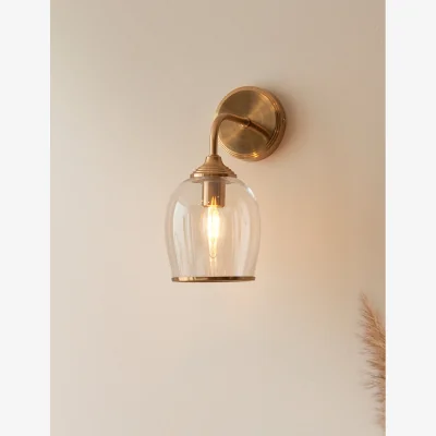 Rose & Grey Fitzroy Wall Light Brushed Aged Brass