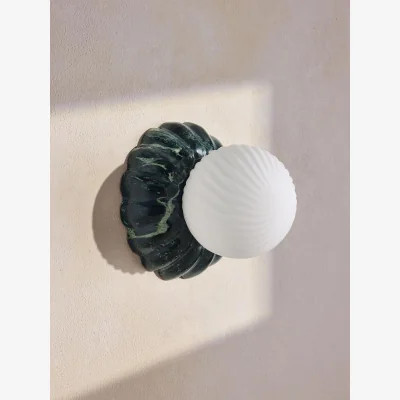 Soho Home Floria Wall Light, Guatemala Marble, Green, IP44, UK