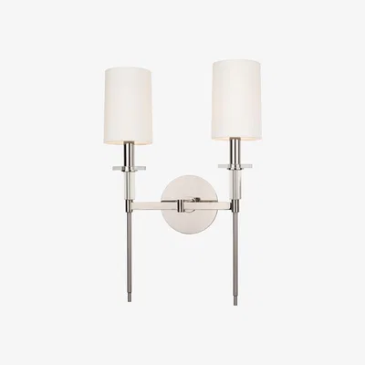 Tobias Oliver Hudson Valley | Amherst Double Wall Light | Polished Nickel