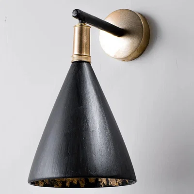 Tobias Oliver Porta Romana | Matilda Wall Light Small | Black with Etched Gold