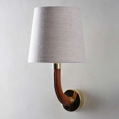Tobias Oliver Porta Romana | Huxley Wall Light | Tan with Brass