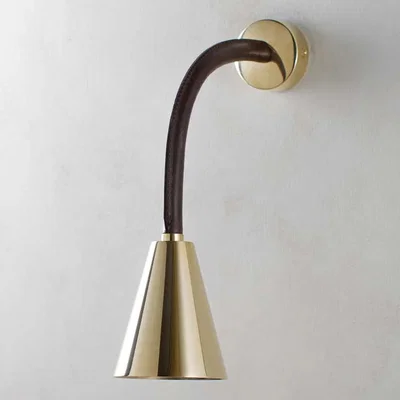 Tobias Oliver Porta Romana | Huxley Flexible Wall Light | Chocolate with Brass