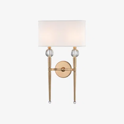 Tobias Oliver Hudson Valley I Rockland Dual Wall Sconce I Aged Brass