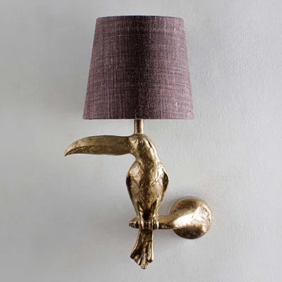 Tobias Oliver Porta Romana | Toucan Wall Light | French Brass