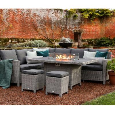 Barker and Stonehouse Girona Modular Corner Garden Dining Set, Grey | Barker & Stonehouse