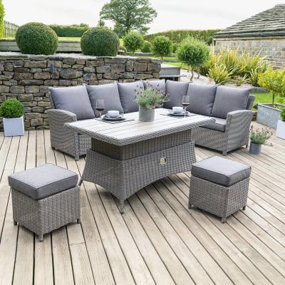 Barker and Stonehouse Murcia Right Hand Facing Garden Corner Dining Set, Grey | Barker & Stonehouse