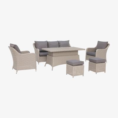 Barker and Stonehouse Corsica Garden 7 Seater Sofa Set With Rising Table, Grey | Barker & Stonehouse