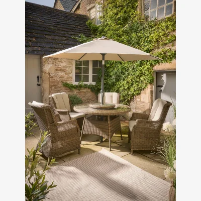 Cox and Cox Ashcombe 4 Seater Parasol Dining Set