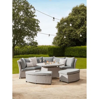 Cox and Cox NEW Antibes Curved Modular Dining Set With Firepit