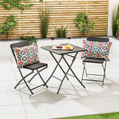 Christow Rattan Effect Bistro Set (3 Piece)