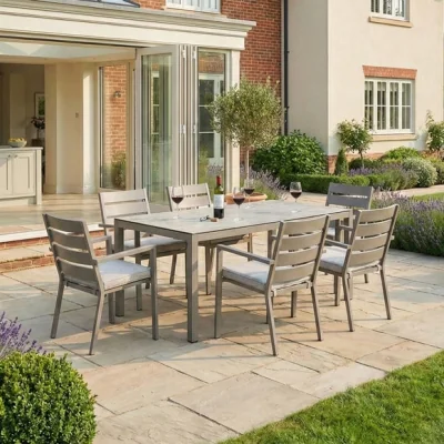 Dunelm Maze Montreal 6 Seater Rectangular Garden Dining Set
