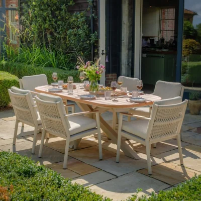 Dunelm Maze Sicily 6 Seater Dining Set with Sicily Dining Chairs
