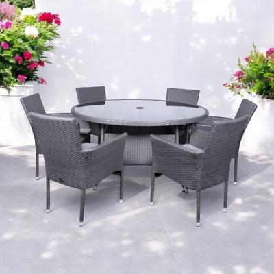 Dunelm A.Mir Malaga 6 Seater Outdoor Stacking Dining Set