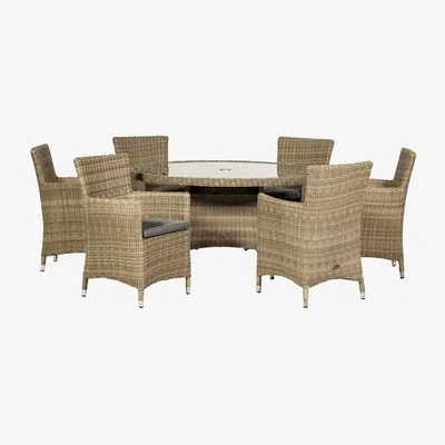 Dunelm Wentworth 6 Seater Round Carver Dining Set