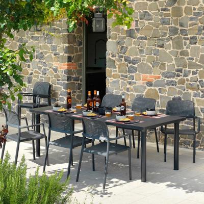 Dunelm Libeccio 6 Seater Dark Grey Dining Set with Bora Chairs