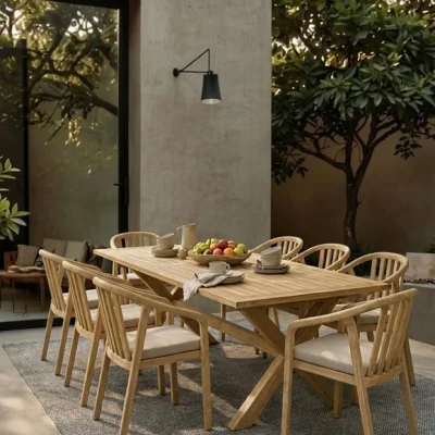 Dunelm Lidia 8 Seater Dining Table With 6 Riven Chairs
