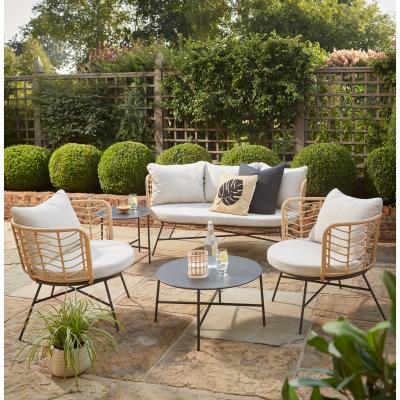 Dunelm San Marino 4 Seater Conversation Set Brown/White