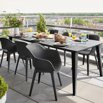 Dunelm Lima Table and 6 Chair Set Grey