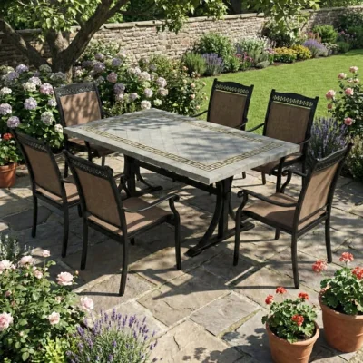 Dunelm Boston Dining Table with 6 Montrose Chairs