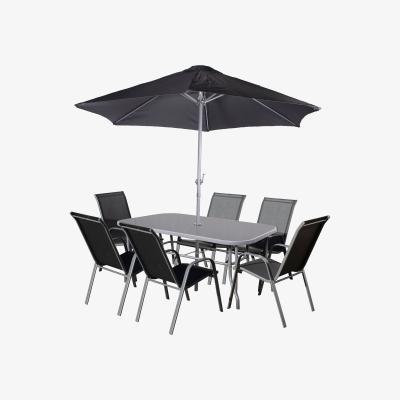 Dunelm Rio 6 Seater Set with Parasol Grey