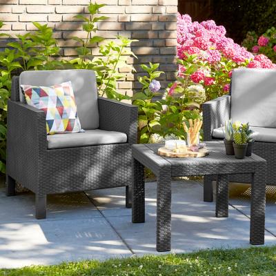 Dunelm Chicago 2 Seater Balcony Set Dark Grey