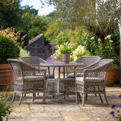 Dunelm Corte 4 Seater Round Dining Set Stone