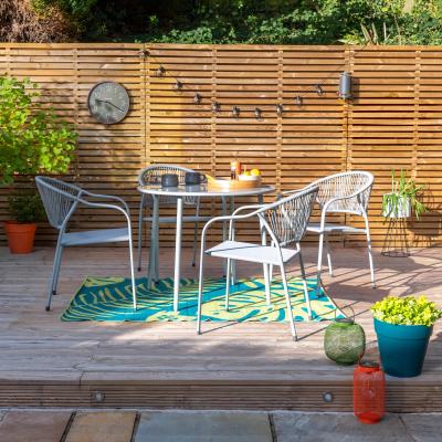 Dunelm Elements Round Rope Dining Set Grey Grey
