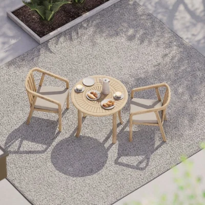 Dunelm Maris 2 Seater Round Bistro Set With 2 Riven Chairs