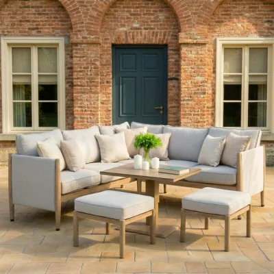Dunelm Maze Burford Small Corner Garden Dining Set with Rising Table