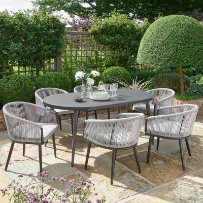 Dunelm Crescent 6 Seater Dining Set Grey
