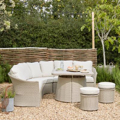 Dunelm Churchgate Rattan Corner Sofa Set Grey