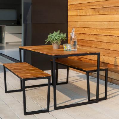 Dunelm Elements 4 Seater Compact Wooden Dining Set Brown